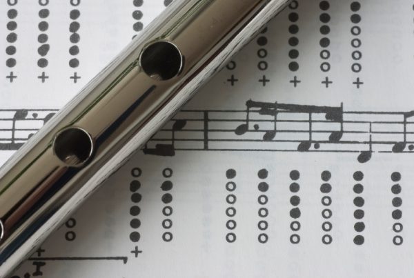 tin whistle and sheet music